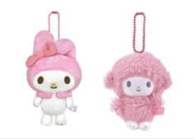 サンリオキャラクターズ　ぬいぐるみマスコットキーホルダーマイメロディとマイスウィートピアノ　キーリング　チャーム　鍵　人形　ドール　2個セット　2個入り　ペア　お揃い　雑貨　グッズ　かわいい