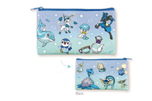 ポケットモンスター フラットマルチポーチブルー×ミント 青 グラデーション ポケモン ゲーム アニメ 映画 ポーチ ケース ペン入れ 筆箱 収納 文房具 雑貨 グッズ か