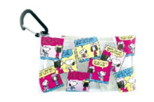 スヌーピー SNOOPY クリアマルチケースS コミック ピーナッツ ウッドストック すぬーぴー ポーチ ケース 小物入れ 収納 メイク 化粧 コスメ カラビナ キーホルダー 雑貨