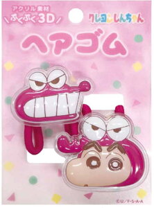 【送料無料】 クレヨンしんちゃん 立体アクリルヘアゴム2Pピンク ワニ山しんちゃん しんのすけ アニメ 漫画 映画 ゴム ヘアアクセサリー ヘアアイテム 子供 キッズ 2個入
