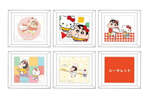 【クジ】 クレヨンしんちゃん×サンリオキャラクターズ フレームマグネットコレクションハローキティ しんのすけ コラボ マグネット 磁石 キッチン インテリア 【くじ】 ラ