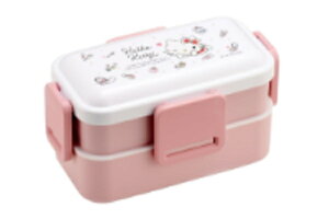 【日本製】  サンリオキャラクターズ 抗菌ふわっと弁当箱2段600ml 水彩コスメ ハローキティ ランチボックス お弁当箱 遠足 アウトドア 子供 キッズ 雑貨 グッズ かわいい