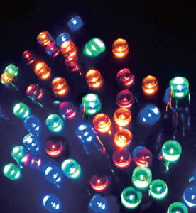 イルミネーション ソーラーライトLED50球4色ミックス グリーンコード きれい 美しい 光 冬 クリスマス ツリー パーティー イベント 飾り エコ 電飾 LED 野外 屋外 雑貨