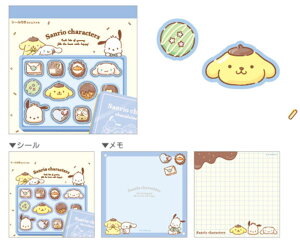 日本製 サンリオキャラクターズ シール付きスクエアメモチョコ ボーイズ メモ帳 文房具 学校 勉強 雑貨 グッズ かわいい