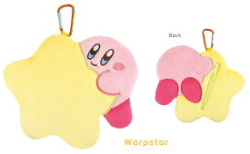 【送料無料】　星のカービィ　ダイカットフラットポーチワープスター　ゲーム　ゲームキャラ　カービー　任天堂　ポーチ　ケース　小物入れ　収納　カラビナ　キーホルダー　キーリング　雑貨　グッズ　かわいい