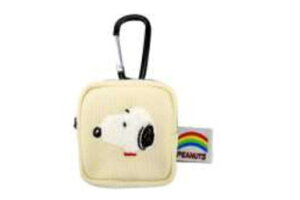 スヌーピー SNOOPY カラビナミニポーチホワイト 白 カラフル ウッドストック ピーナッツ 推し 推し活 ケース 小物入れ 小銭入れ コインケース 収納 メイク 化粧 コスメ