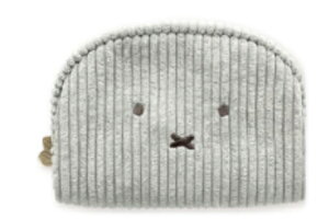 【送料無料】  miffy ミッフィー おかおコーデュロイシリーズ ラウンドポーチグレー ディック・ブルーナ 絵本 アニメ ケース 小物入れ 収納 メイク 化粧 コスメ 雑貨