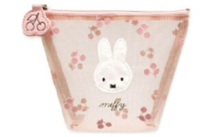 【送料無料】  miffy ミッフィー チェリーフルールシリーズ メッシュ船形ポーチピンク ミッフィー ディック・ブルーナ 絵本 アニメ ケース 小物入れ 収納 メイク 化粧