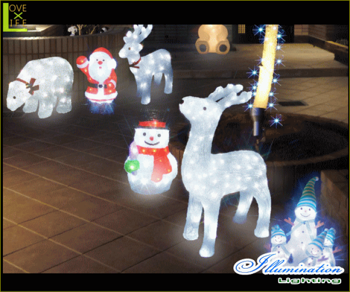 LED　イルミネーションライト　インテリア　クリスタル　シロクマ　くまの置物 楽天市場】【電源セット】【イルミネーション】白クマ【A
