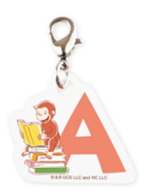 【送料無料】　おさるのジョージ　ミニっとイニシャルチャームA　ジョージ　ひとまねこざる　Curious George　絵本　アニメ　キャラクター　キーホルダー　キーリング　チャーム　鍵　雑貨　グッズ　かわいい