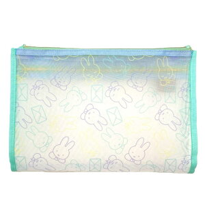 miffy ミッフィー 2wayメッシュケースライトグリーン 緑 レター ウサギ ディック・ブルーナ アニメ ポーチ 小物入れ 収納 メイク 化粧 コスメ 雑貨 グッズ かわいい