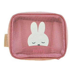 【送料無料】  miffy ミッフィー じゃばらメッシュポーチS ピンク ウサギ ミッフィーちゃん ディック・ブルーナ 絵本 アニメ ケース 小物入れ 収納 メイク 化粧 コスメ