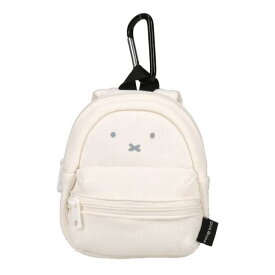 【送料無料】　miffy　ミッフィー　スウェットリュック型ポーチホワイト　白　ディック・ブルーナ　ケース　小物入れ　収納　メイク　化粧　コスメ　キーホルダー　キーリング　カラビナ　マスコット　雑貨　グッズ　かわいい