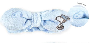 【送料無料】  スヌーピー SNOOPY リボンヘアバンドブルー 青 ピーナッツ ウッドストック キャラクター 髪留め バンド ヘアバン お風呂 洗顔 メイク コスメ 化粧 雑貨