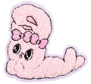 【送料無料】  エスターバニー モコモコ刺繍ステッカーリラックス ウサギ 動物 アニマル ステッカー シール アイロン 文房具 雑貨 グッズ かわいい