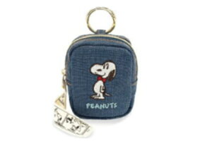 【送料無料】 スヌーピー SNOOPY カラビナ付きミニポーチネイビー 紺 ボウタイ ピーナッツ ウッドストック すぬーぴー アニメ キャラクター ケース 小物入れ 収納 メイク