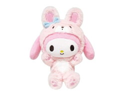 サンリオキャラクターズ　バンザイシリーズ　ぬいぐるみマイメロディ×ウサギ　マスコット　人形　ドール　おもちゃ　インテリア　子供　キッズ　雑貨　グッズ　かわいい