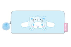 【送料無料】　サンリオキャラクターズ　バンザイシリーズ　スクエアポーチシナモロール×ネコ　ケース　ペン入れ　筆箱　収納　文房具　学校　勉強　雑貨　グッズ　かわいい