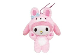 【送料無料】　サンリオキャラクターズ　バンザイシリーズ　ボールチェーンマスコットマイメロディ×ウサギ　キーホルダー　キーリング　チャーム　鍵　ぬいぐるみ　人形　ドール　雑貨　グッズ　かわいい