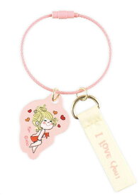 ADO MIZUMORI　水森亜土　2チャームワイヤーキーリングピンク　あどちゃん　画家　キーホルダー　キーリング　チャーム　鍵　雑貨　グッズ　かわいい