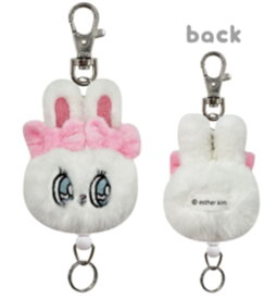 【送料無料】　エスターバニー　マスコットリールキーホルダークリームバニー　ウサギ　動物　アニマル　キーホルダー　キーリング　チャーム　鍵　ぬいぐるみ　人形　ドール　雑貨　グッズ　かわいい