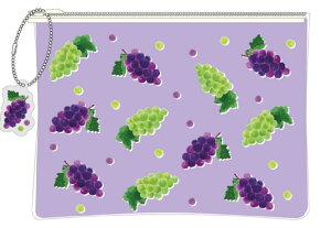 【送料無料】 オリジナル PVCポーチグレープ ぶどう フルーツ ケース 小物入れ 収納 メイク 化粧 コスメ 雑貨 グッズ かわいい