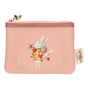 【送料無料】 マクミランアリス フラットポーチピンク 白ウサギ ふしぎの国のアリス ケース 小物入れ 収納 メイク 化粧 コスメ 雑貨 グッズ かわいい