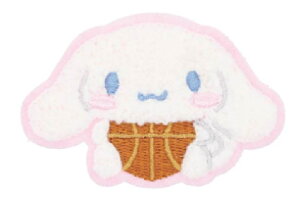 サンリオキャラクターズ ボールシリーズ モコモコ刺繍ステッカーバスケ シナモロール ステッカー シール ワッペン アイロン 雑貨 グッズ かわいい