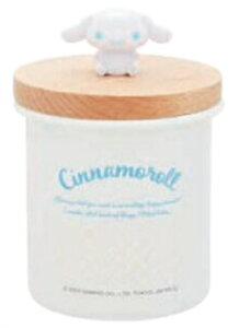 サンリオキャラクターズ マスコット付木蓋ホーローキャニスターシナモロール ケース  容器 入れ物 保存容器 お菓子入れ 小物入れ キッチン 収納 雑貨 グッズ かわいい