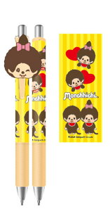 モンチッチ マスコット付きゲルペンラブラブ キャラクター ブラック 黒 ペン 筆記用具 文房具 学校 勉強 雑貨 グッズ かわいい