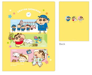 クレヨンしんちゃん ポケット付きキラキラファイルしんちゃんの1日 しんのすけ アニメ 漫画 映画 ケース ファイル入れ 整理 収納 文房具 学校 勉強 雑貨 グッズ かわい