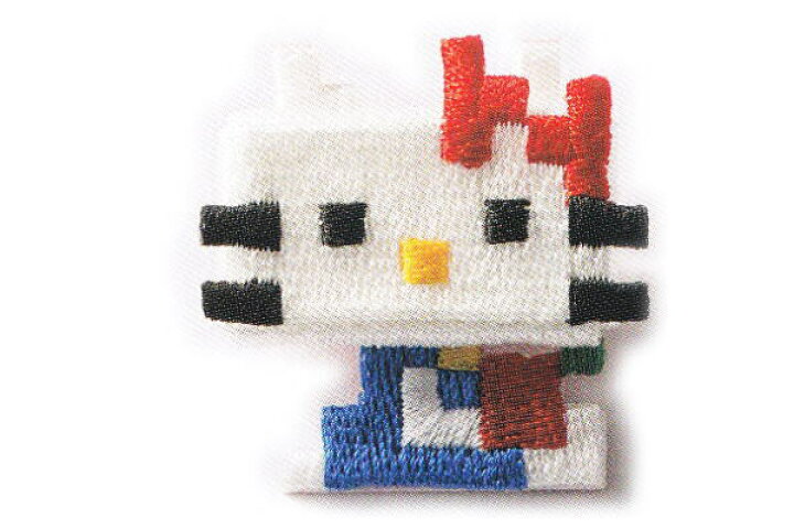 楽天市場】【日本製】【ハローキティ】刺繍ピンバッチ【ピクセルキティ 