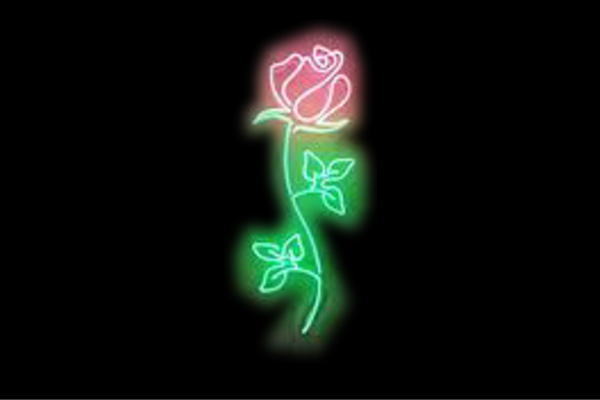 代引可 ネオン ローズ Rose バラ ばら 薔薇 花 はな お花 イラスト ネオンライト 電飾 Led ライト サイン Neon 看板 イルミネーション インテリア 店舗 ネオンサイン アメリカン雑貨 かわいい