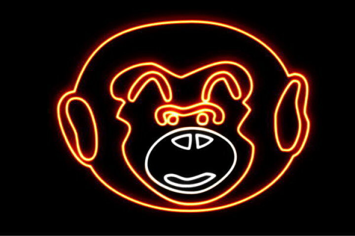 楽天市場 ネオン ゴリラフェイス ごりら さる 猿 サル モンキー 動物 アニマル ネオンライト 電飾 Led ライト サイン Neon 看板 イルミネーション インテリア 店舗 ネオンサイン アメリカン雑貨 かわいい