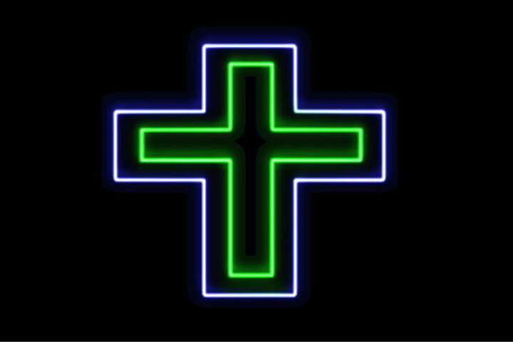 楽天市場 ネオン 十字架 じゅうじか クロス 教会 きょうかい イラスト アイコン パソコン ネオンライト 電飾 Led ライト サイン Neon 看板 イルミネーション インテリア 店舗 ネオンサイン アメリカン雑貨