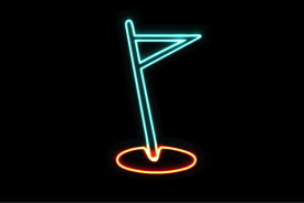 ネオン　ピンフラッグ2　ピン　ゴルフ　アイコン　マーク　フラッグ　旗　グリーン　ネオンライト　電飾　LED　ライト　サイン　neon　看板　イルミネーション　インテリア　店舗　ネオンサイン　アメリカン雑貨
