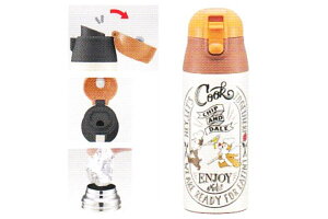 ワンプッシュステンレスマグボトル【クッキング】【チップとデール】【チップ】【デール】【ディズニー】【Disney】【映画】【アニメ】【テレビ】【水筒】【すいとう】【ボトル】【遠足