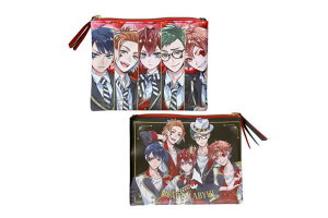 ディズニーキャラクター フラットポーチハーツラビュル ツイステッドワンダーランド カリム ヴィル イデア  リドル レオナ アズール マレウス 映画 コスメポーチ ポーチ