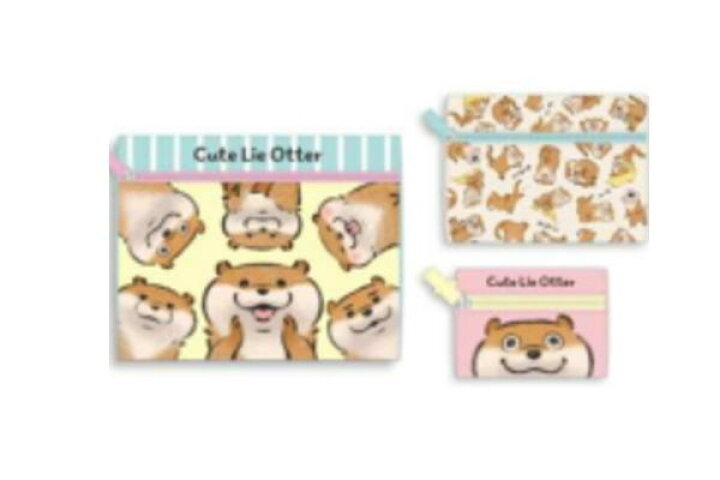 楽天市場 Lineスタンプ 可愛い嘘のカワウソ 3連ポーチ 集合 かわうそ 動物 アニマル ライン Line アプリ スタンプ ポーチ ケース 小物入れ 化粧ポーチ メイクポーチ 3個入り 3個セット 雑貨 グッズ かわいい