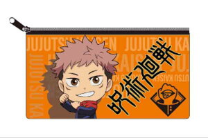 【呪術廻戦】フラットポーチ【オレンジ】【デフォルメ】【虎杖悠仁】【いたどりゆうじ】【呪術】【バトル】【アニメ】【漫画】【少年ジャンプ】【ポーチ】【ケース】【文房具】【筆箱