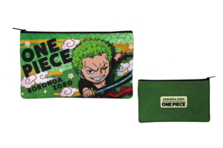 楽天市場 送料無料 ワンピース One Piece フラットポーチ グリーン 緑 ゾロ ルフィ サンジ 海賊 アニメ 漫画 映画 ケース ポーチ 小物入れ 整理 収納 文房具 学校 勉強 雑貨 グッズ ａｏｉデパート
