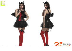 NEW マジカル デビル悪魔 小悪魔 デビル 仮装 コスプレ エナメルの羽としっぽがポイント♪☆AOIコレクションのコスプレ♪コスチューム    大