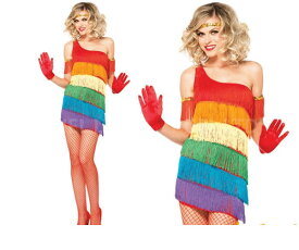 レディ　85P216　LEG AVENUE　レインボーフラッパー Rainbow Flapperレッグアベニュー　アメリカ　ブランド　パーティ　本場のコスプレブランド レッグアベニューコレクション AOIコレクションのコス♪コスプレ　衣装　コスチューム