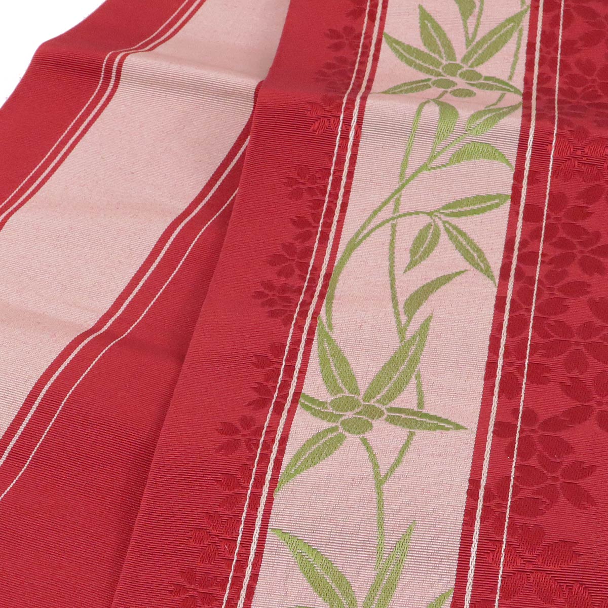 楽天市場】半幅帯 正絹 -25- 小袋帯 博多織 さくら 絹100% 真紅 