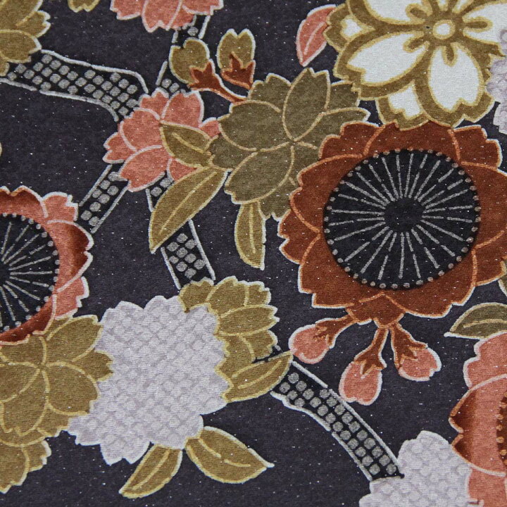 楽天市場】小紋 反物 -48- 京友禅 紋意匠ちりめん 絹100% 銀通し 桜  