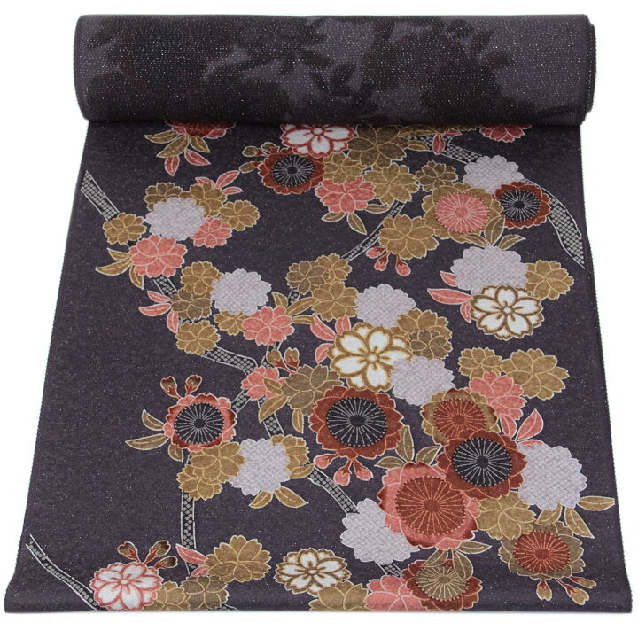 楽天市場】小紋 反物 -48- 京友禅 紋意匠ちりめん 絹100% 銀通し 桜  