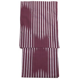 仕立て浴衣 メンズ -5M- 暗紅色/矢暈かし縞 プラスサイズ LL/3L/4L/5L-Size 綿100%