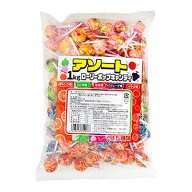 やおきん 1kg入り ローリーポップキャンディー アソート 1袋【駄菓子 通販 おやつ 子供会 景品 お祭り く…