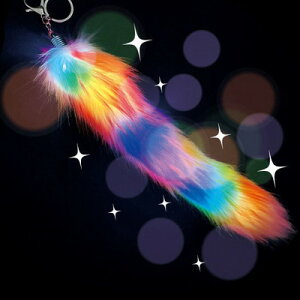 光る!もふふ〜しっぽチャームレインボー 12入【景品 おもちゃ 子供会 お祭り くじ引き 縁日 お子様ランチ】