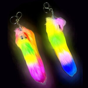 光る!もふもふレインボーしっぽKH 6入【景品 おもちゃ 子供会 お祭り くじ引き 縁日 お子様ランチ】